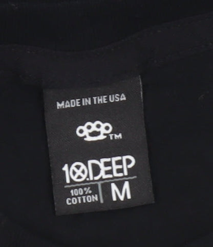 10.Deep Unisex Adults Black Medium Graphic Print Cotton T-Shirt