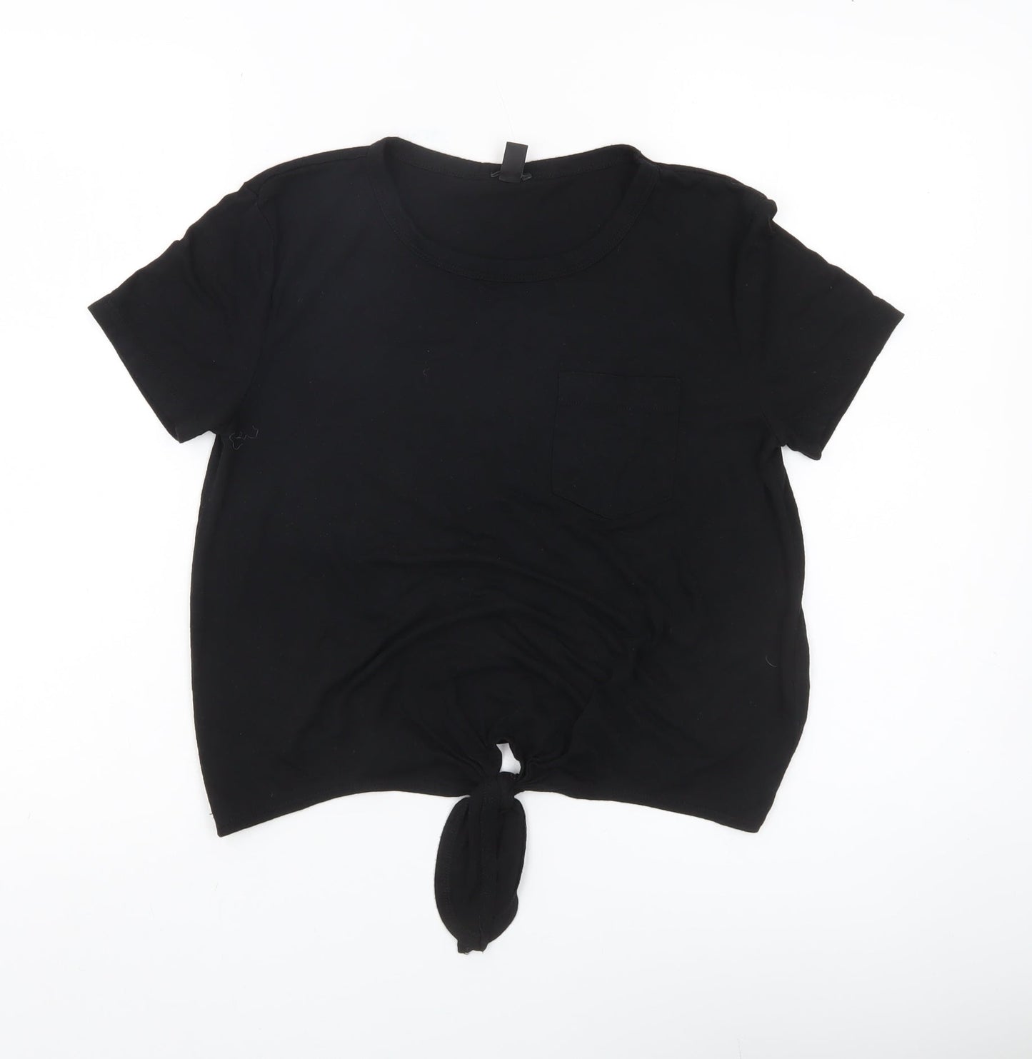 Womens UK Size S J.CREW Black Cropped T-Shirt