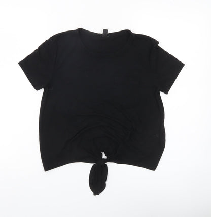 Womens UK Size S J.CREW Black Cropped T-Shirt