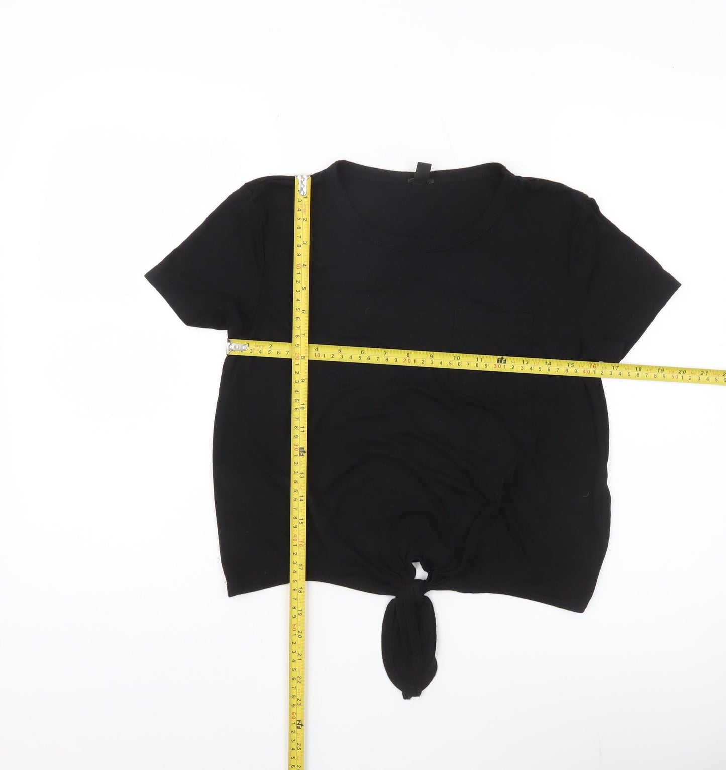 Womens UK Size S J.CREW Black Cropped T-Shirt