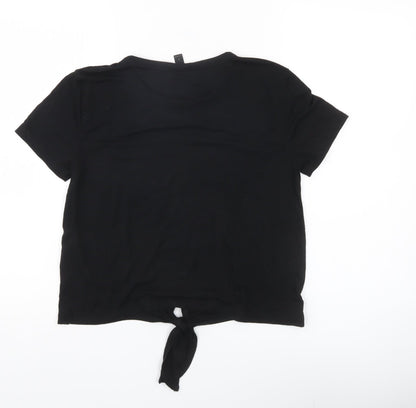 Womens UK Size S J.CREW Black Cropped T-Shirt