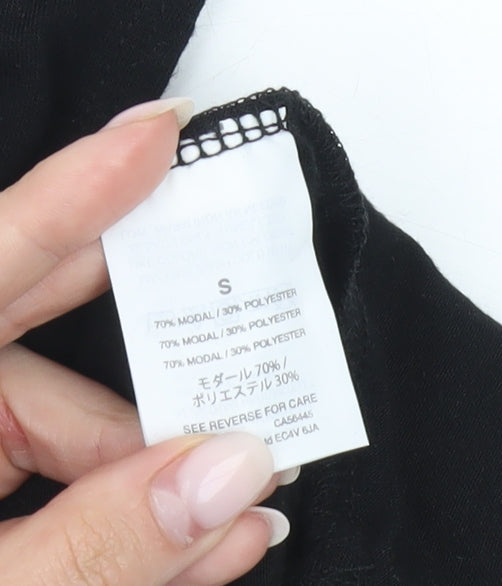 Womens UK Size S J.CREW Black Cropped T-Shirt