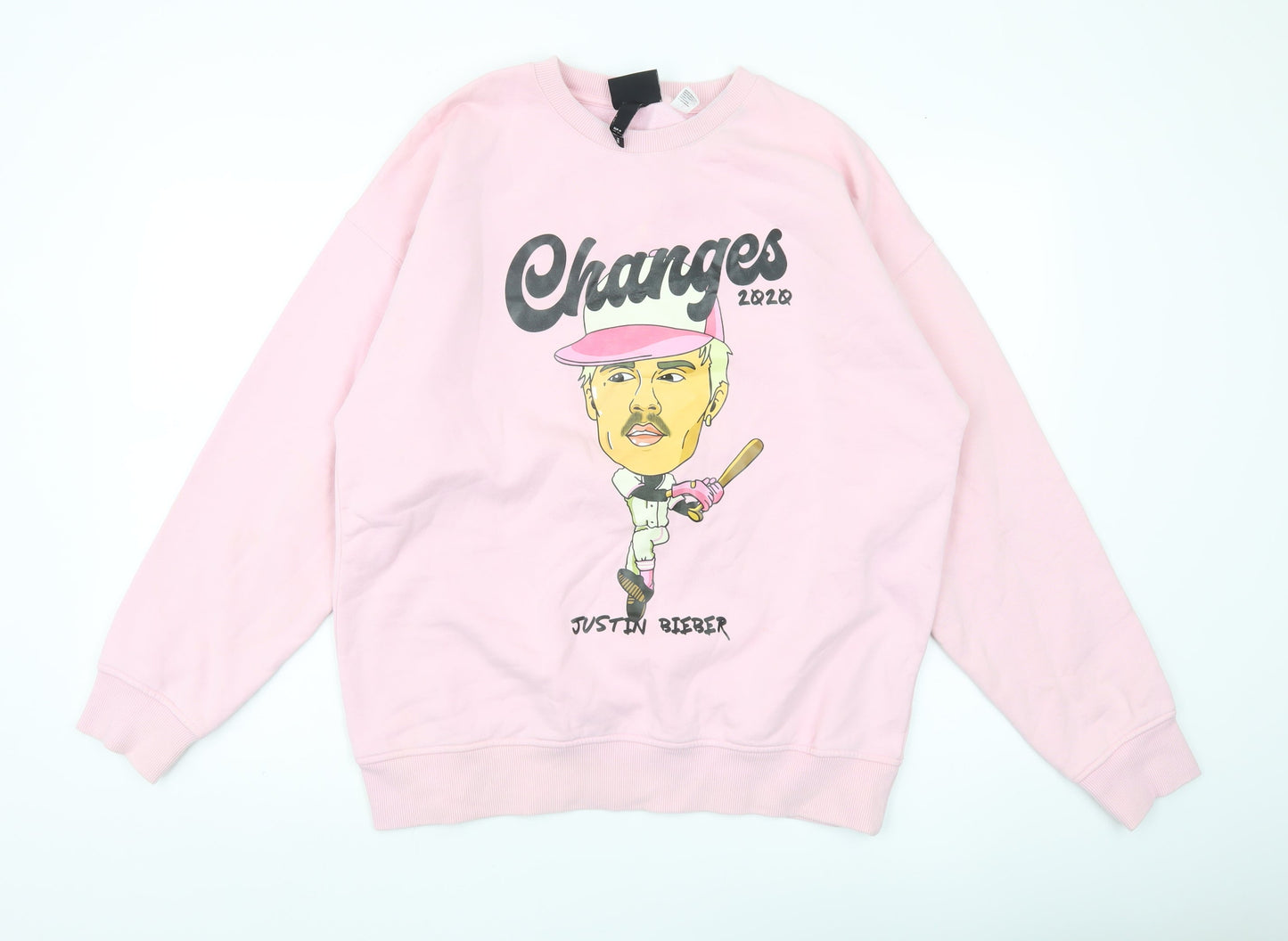 Mens UK Size M H&M Pink Pullover Sweatshirt