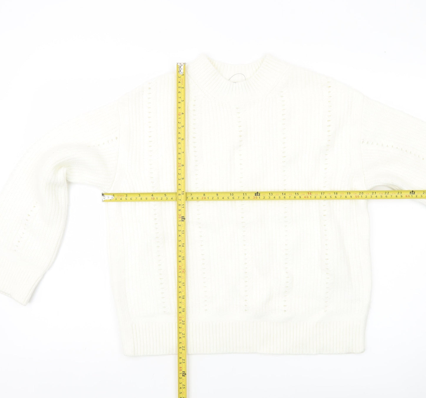 Womens UK Size M Marks and Spencer Ivory Pullover Jumper