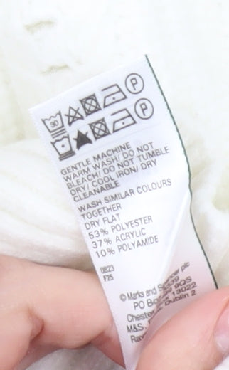 Womens UK Size M Marks and Spencer Ivory Pullover Jumper