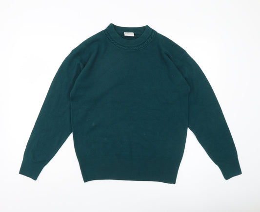 Eastex Womens Green Acrylic Pullover Jumper Medium Crew Neck Long Sleeve