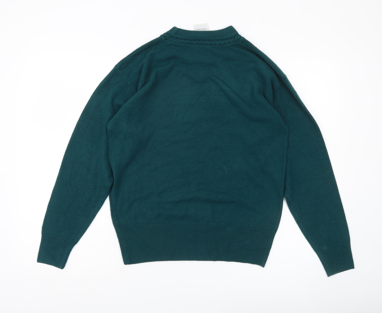 Eastex Womens Green Acrylic Pullover Jumper Medium Crew Neck Long Sleeve