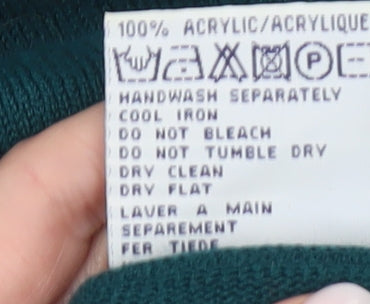 Eastex Womens Green Acrylic Pullover Jumper Medium Crew Neck Long Sleeve