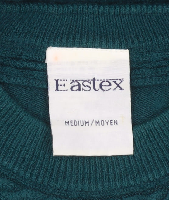 Eastex Womens Green Acrylic Pullover Jumper Medium Crew Neck Long Sleeve