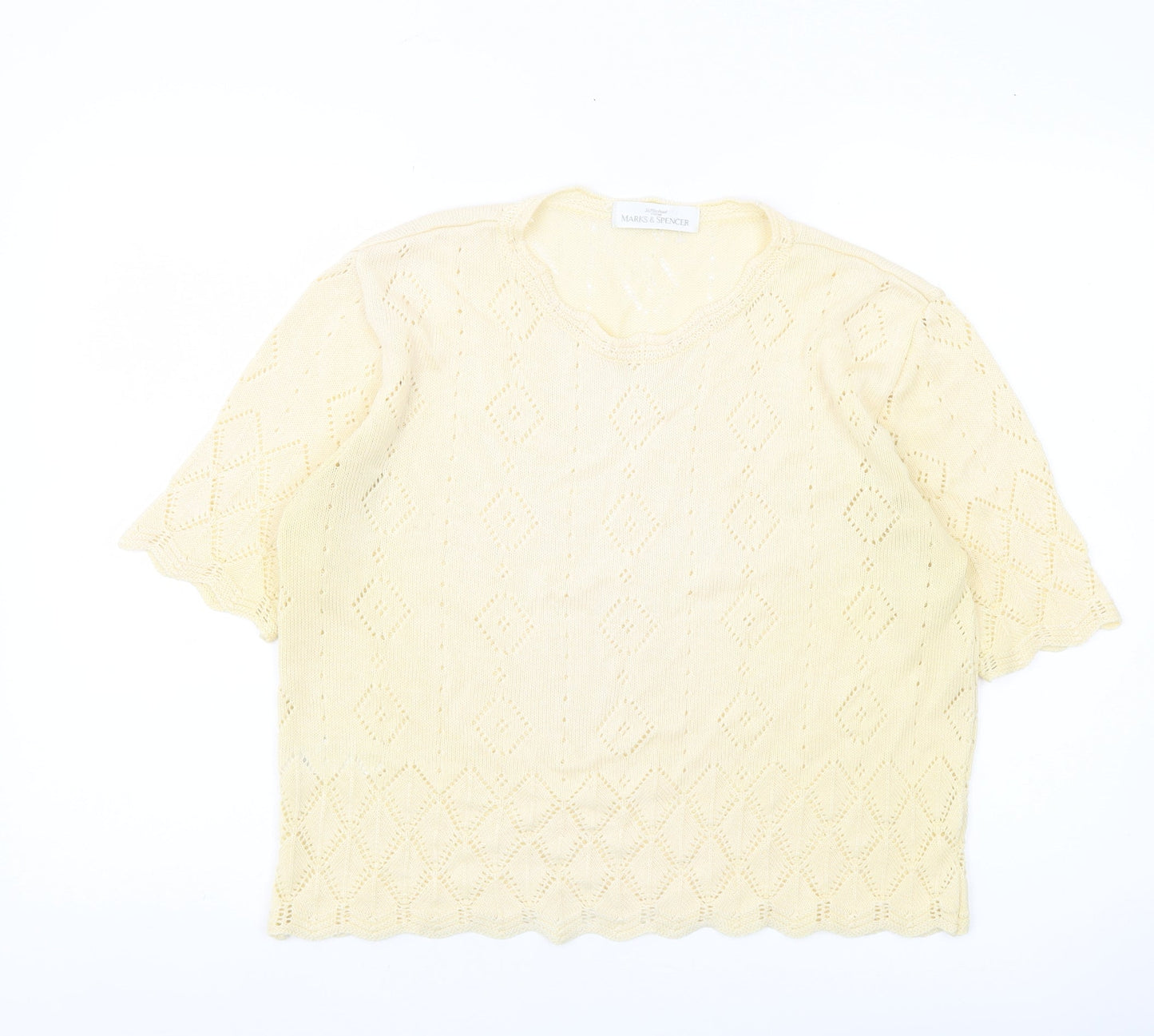 Womens UK Size 16 Marks and Spencer Yellow Pullover Jumper