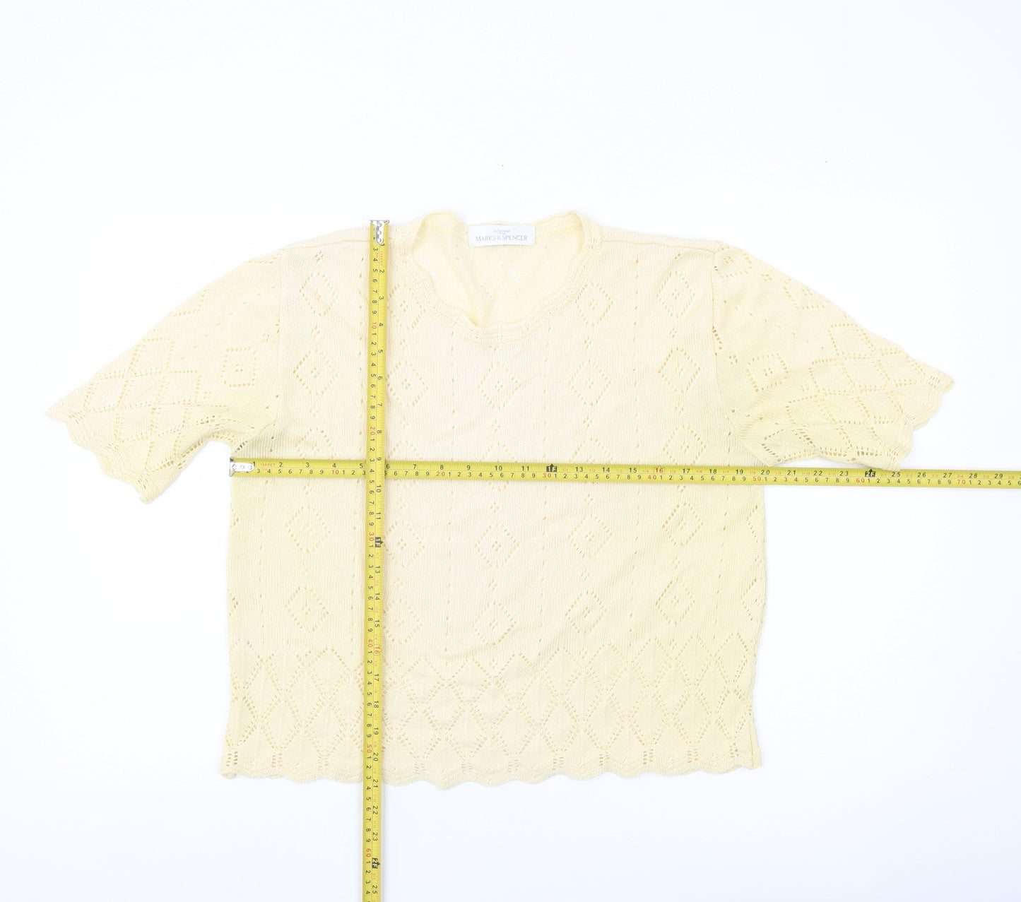Womens UK Size 16 Marks and Spencer Yellow Pullover Jumper