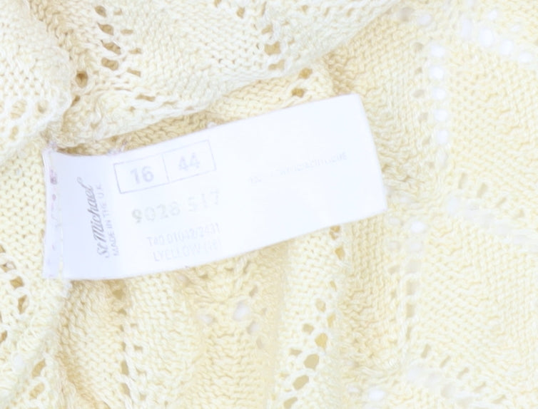 Womens UK Size 16 Marks and Spencer Yellow Pullover Jumper