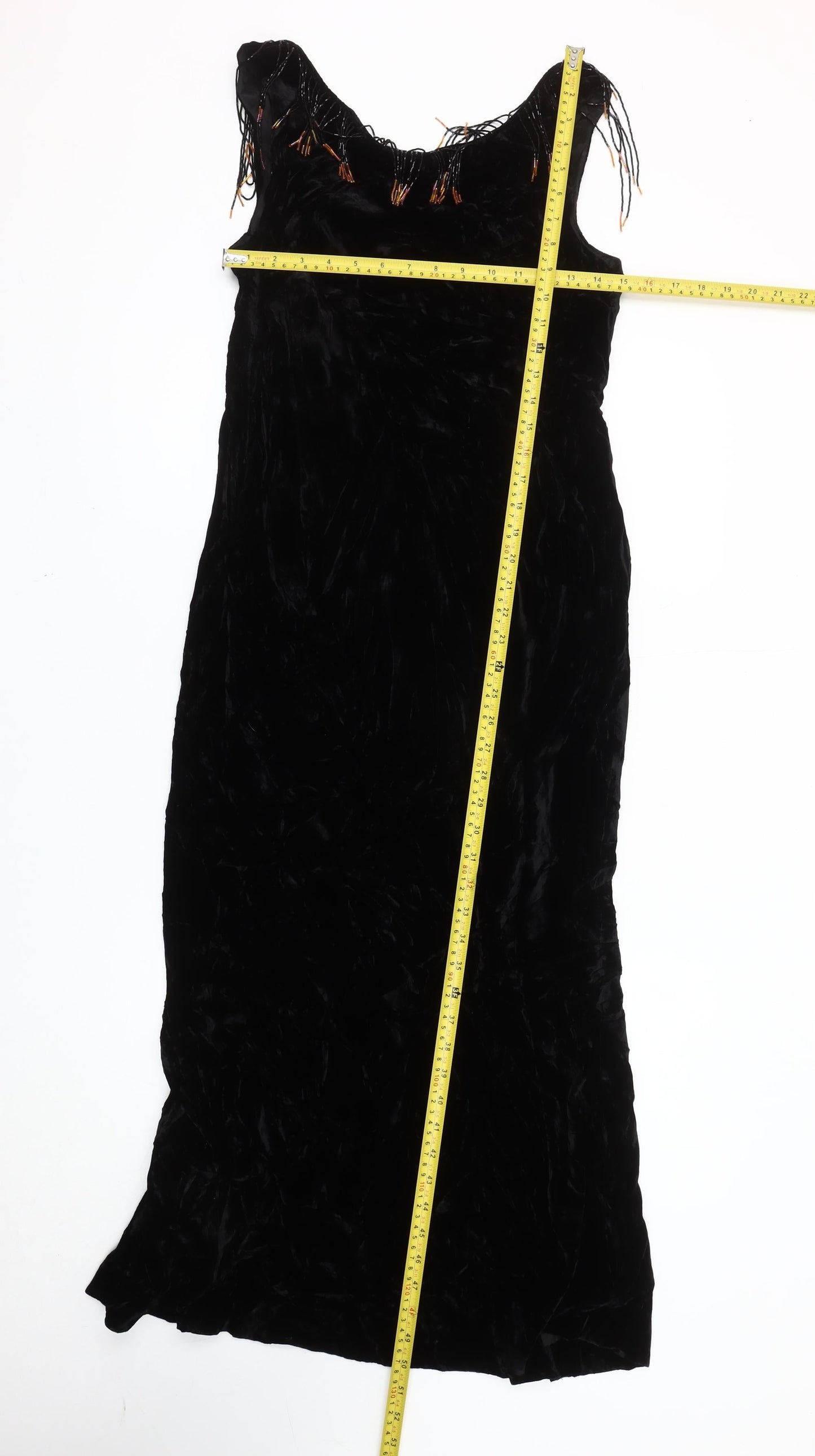 Country Casuals Women’s Black Beaded Velvet Sheath Dress Size 10