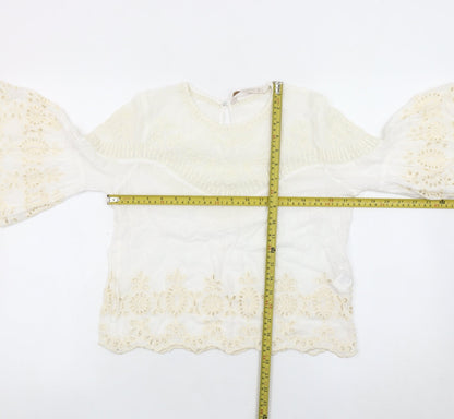 Womens UK Size 8 Zara Ivory Tunic Blouse