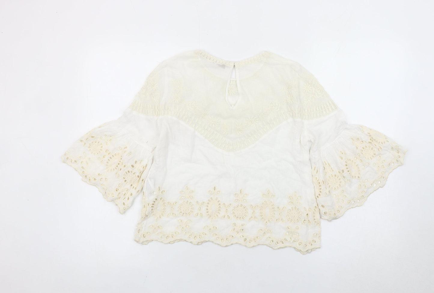 Womens UK Size 8 Zara Ivory Tunic Blouse