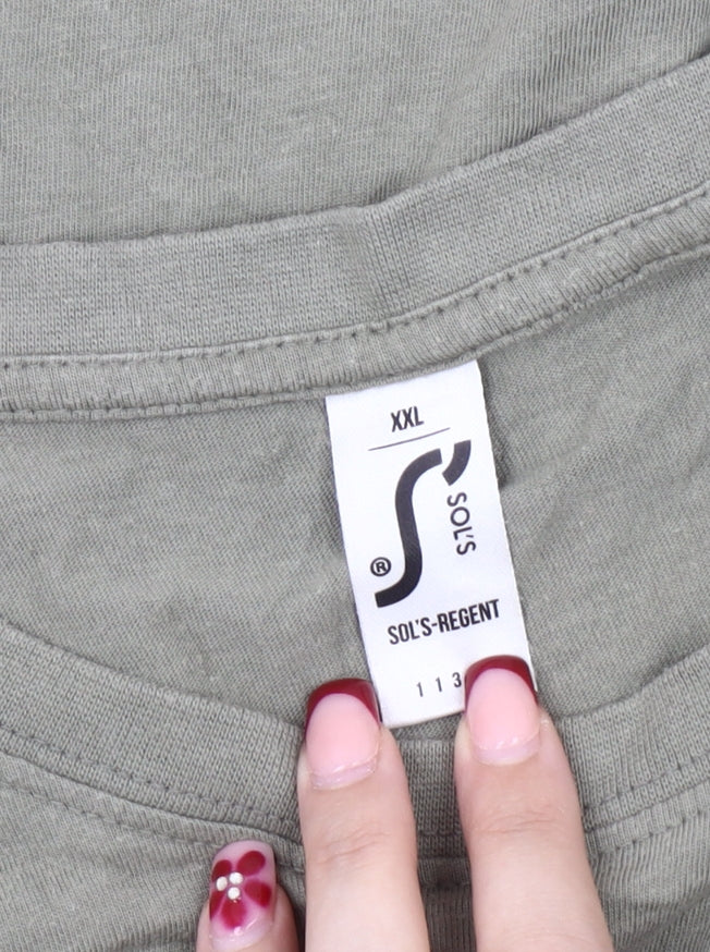 SOL'S Mens Green Thatchers Beer Graphic T-Shirt 2XL Crew Neck Cotton