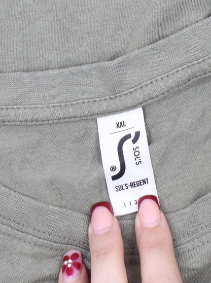 SOL'S Mens Green Thatchers Beer Graphic T-Shirt 2XL Crew Neck Cotton