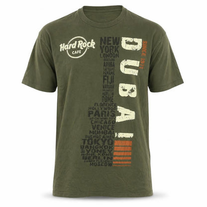 Mens UK Size L Hard Rock Cafe Green  T-Shirt