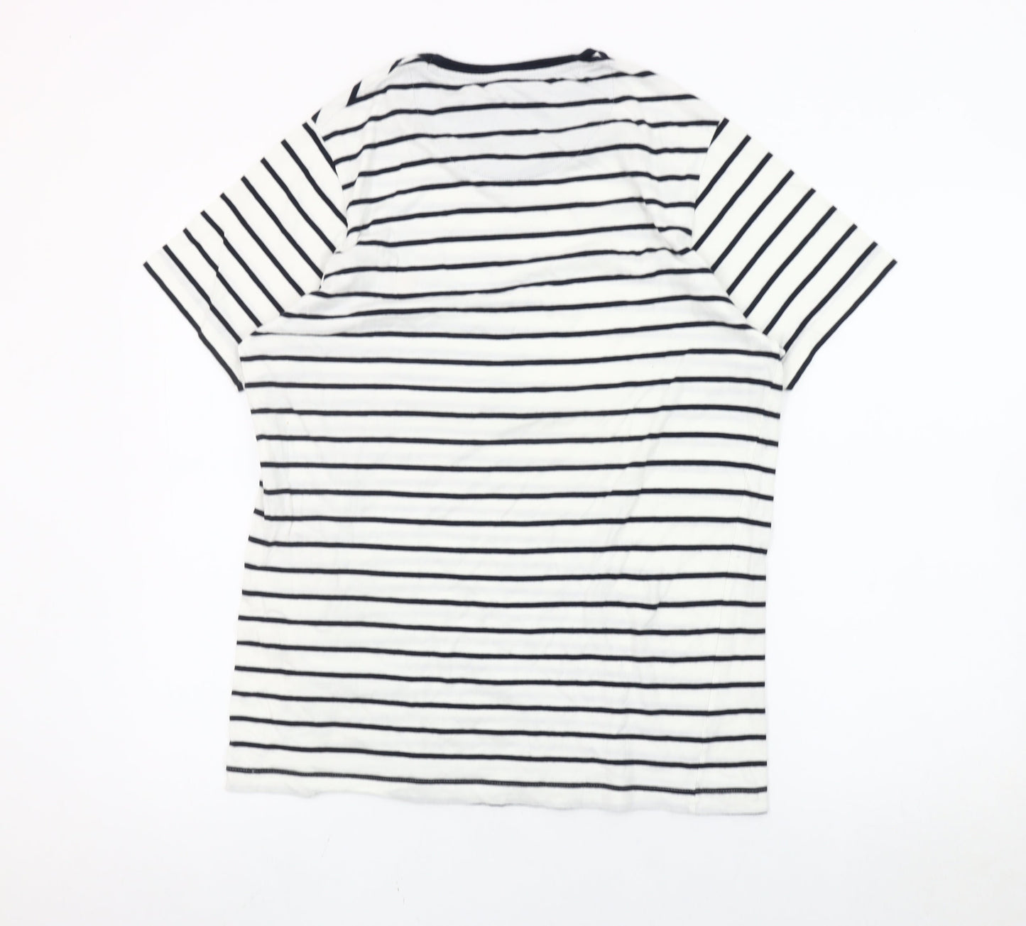 Denim & Flower Womens White Striped Pineapple T-Shirt Size 12