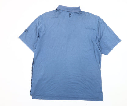 Ashworth Men’s Blue Geometric Golf Polo Shirt Size L Cotton