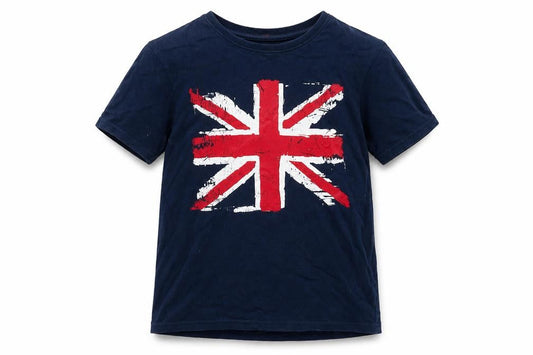 Rebel Boys Blue Union Jack Graphic T-Shirt 11-12 Years Cotton Crew Neck