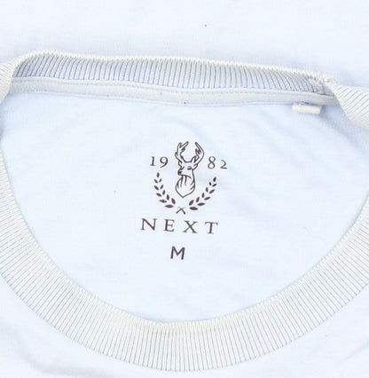 Next Men's Blue Black Colourblock Check Short Sleeve T-Shirt M