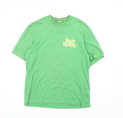Womens UK Size S H&M Green Basic T-Shirt
