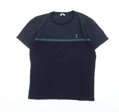 Next Men’s Blue Colourblock Cotton Regular Fit T-Shirt Size S