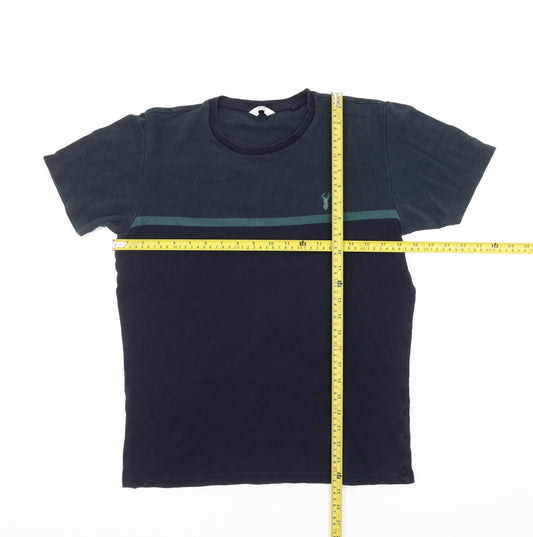 Next Men’s Blue Colourblock Cotton Regular Fit T-Shirt Size S