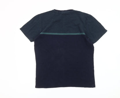 Next Men’s Blue Colourblock Cotton Regular Fit T-Shirt Size S