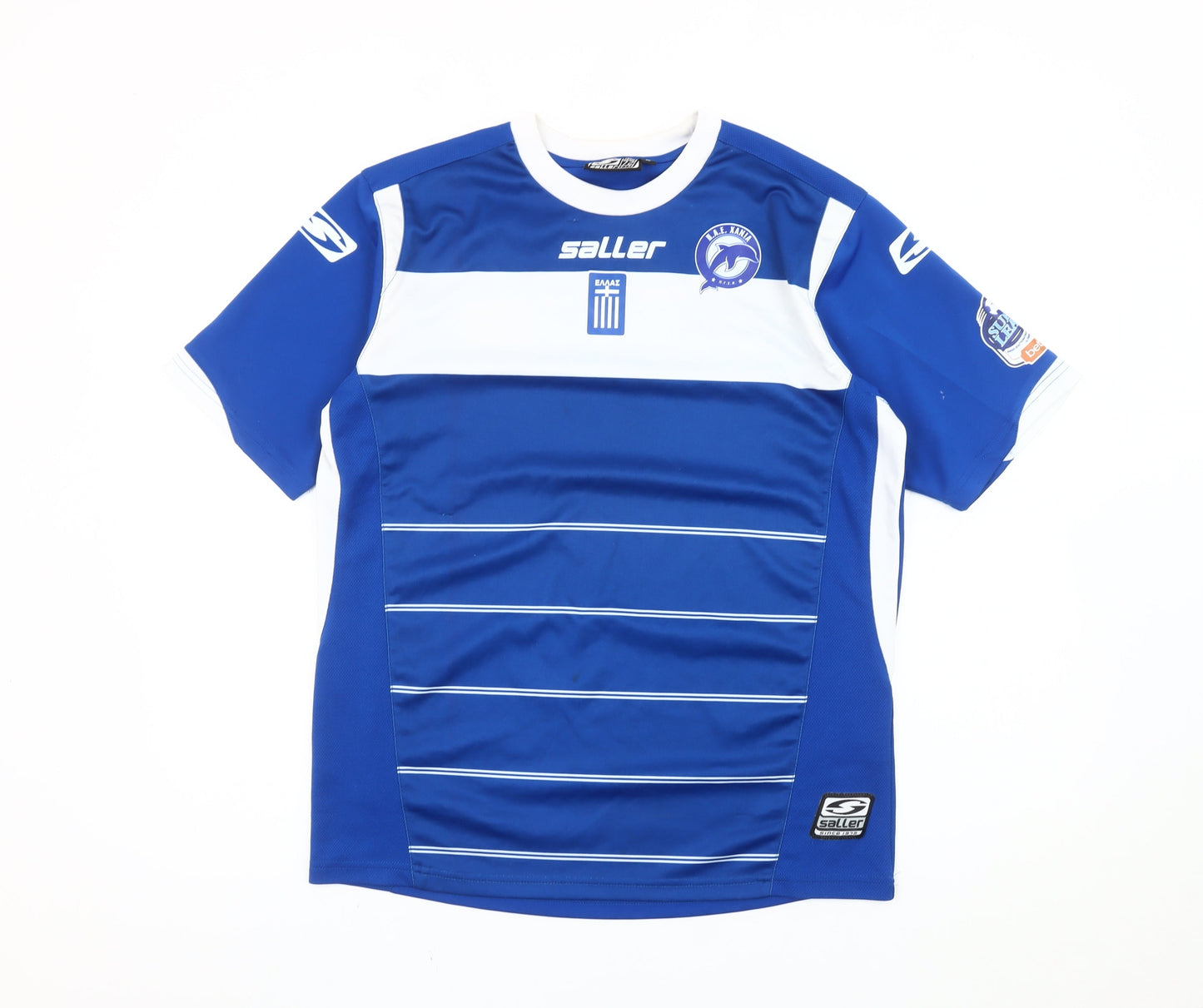 Saller Men's Blue Medium Football Jersey Shirt Short Sleeve Athletic