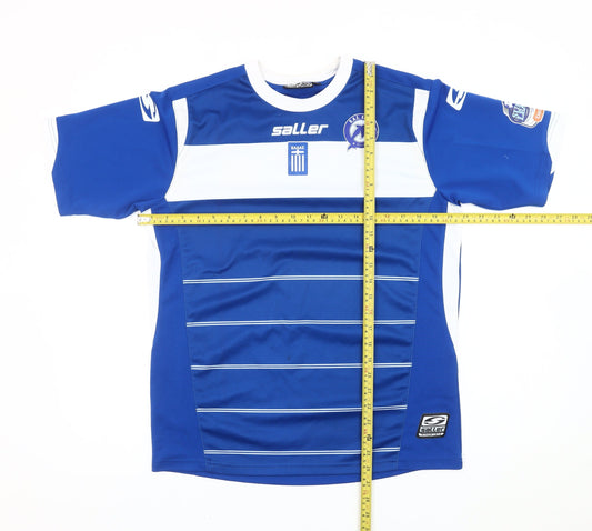 Saller Men's Blue Medium Football Jersey Shirt Short Sleeve Athletic
