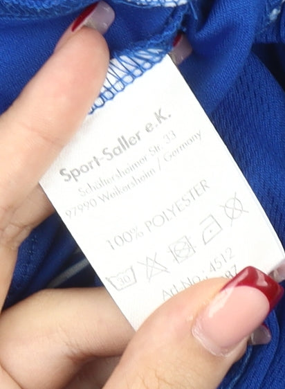 Saller Men's Blue Medium Football Jersey Shirt Short Sleeve Athletic