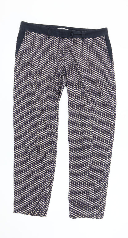 Liu Jo Womens Multicoloured Geometric Slim Trousers Size 14