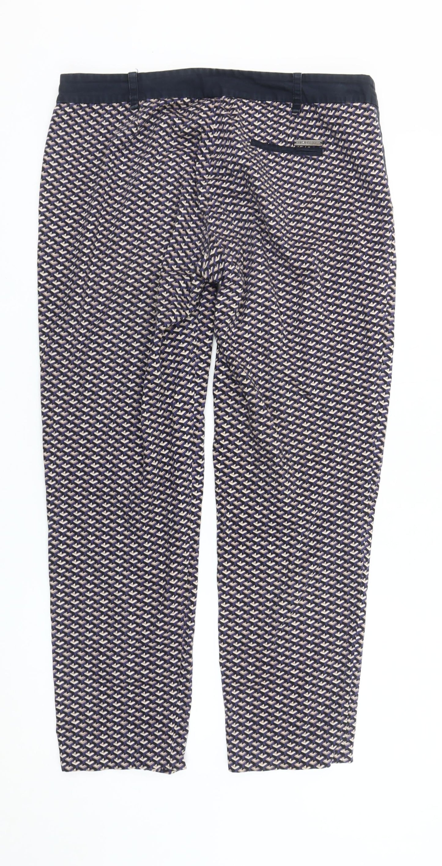 Liu Jo Womens Multicoloured Geometric Slim Trousers Size 14