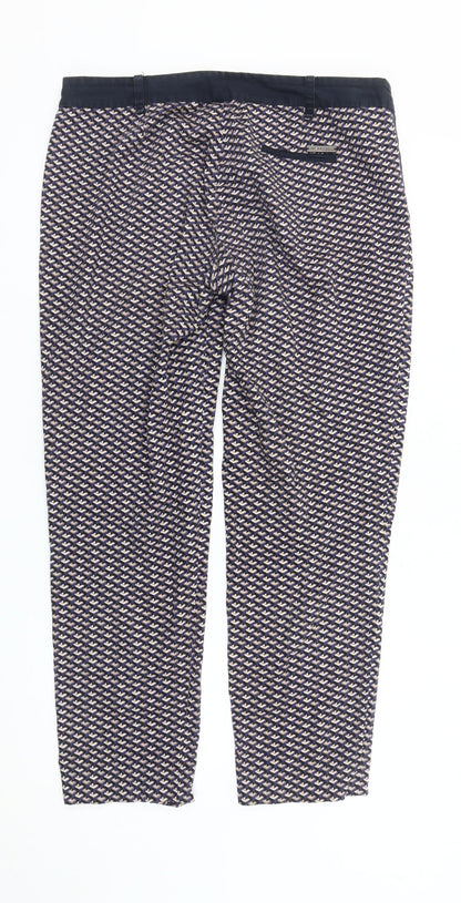 Liu Jo Womens Multicoloured Geometric Slim Trousers Size 14