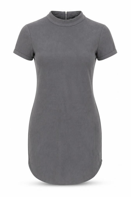 AX Paris Women Grey Bodycon Mock Neck Short Sleeve Dress Size 10