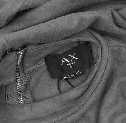 AX Paris Women Grey Bodycon Mock Neck Short Sleeve Dress Size 10