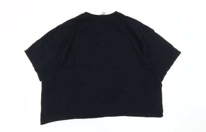Womens UK Size 2XL Gildan Black Basic T-Shirt