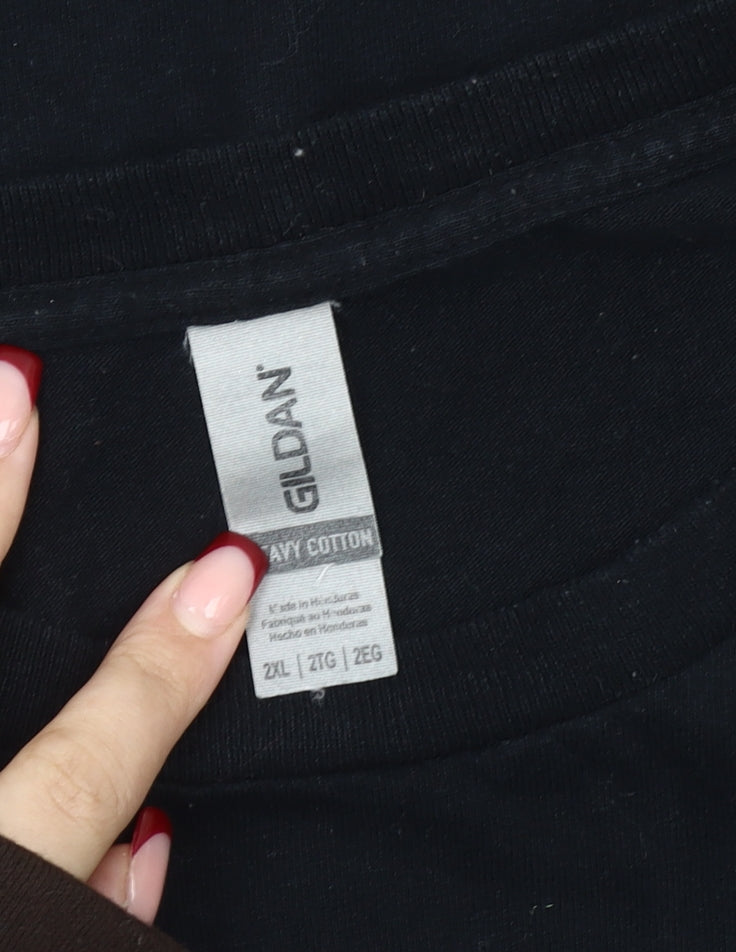 Womens UK Size 2XL Gildan Black Basic T-Shirt