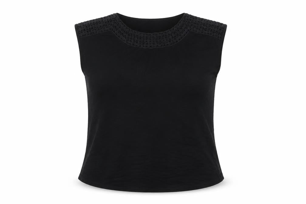 Womens UK Size S Cable & Gauge Black Basic Blouse