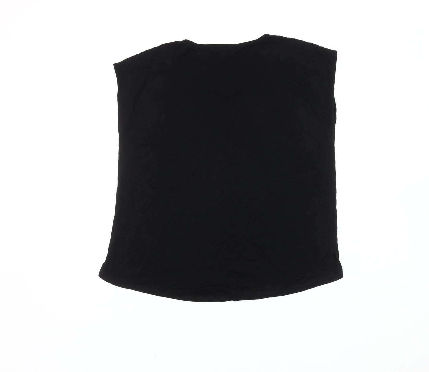 Womens UK Size S Cable & Gauge Black Basic Blouse