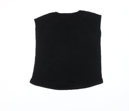 Womens UK Size S Cable & Gauge Black Basic Blouse