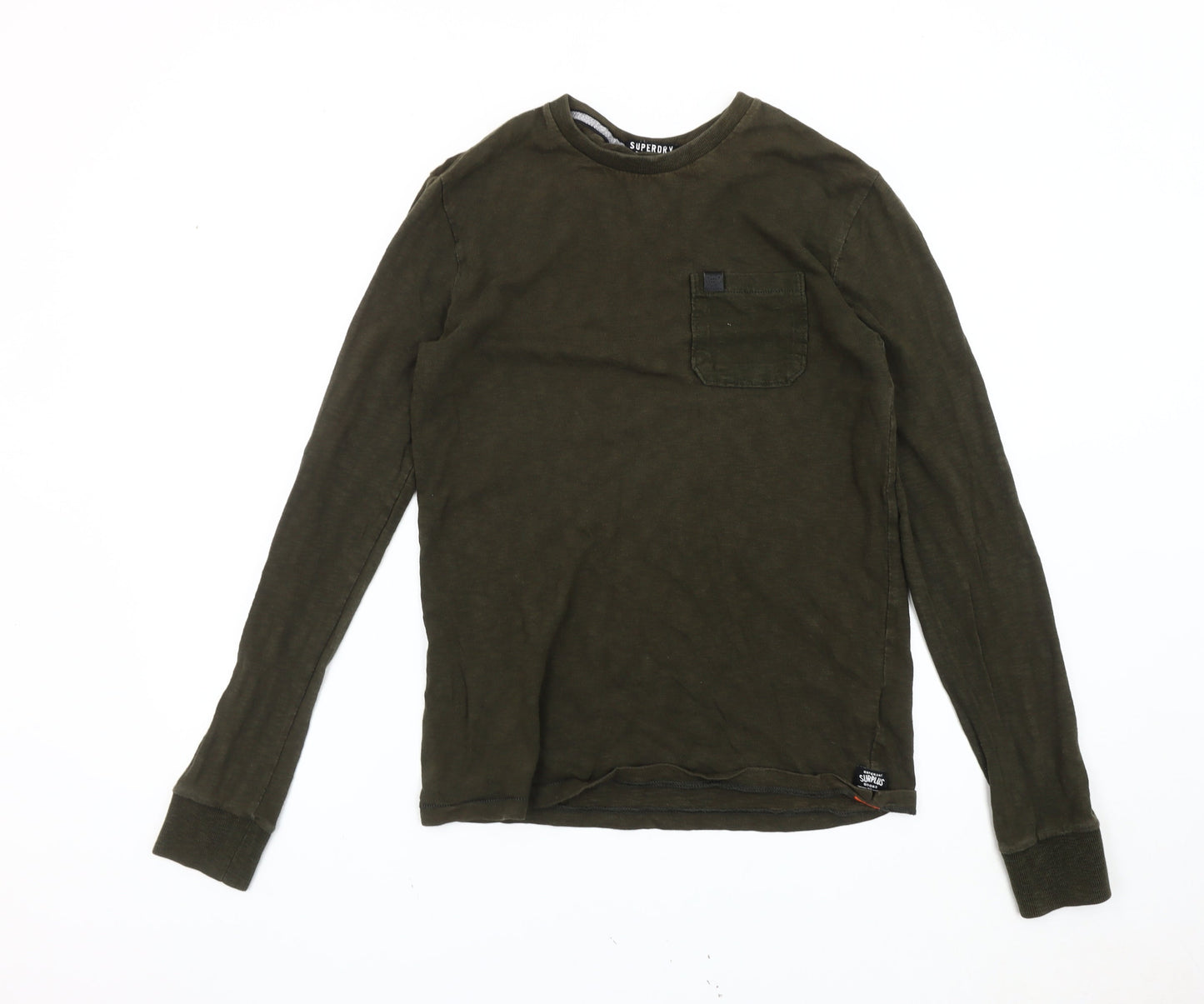 Superdry Men’s Green Long Sleeve Cotton T-Shirt Size S