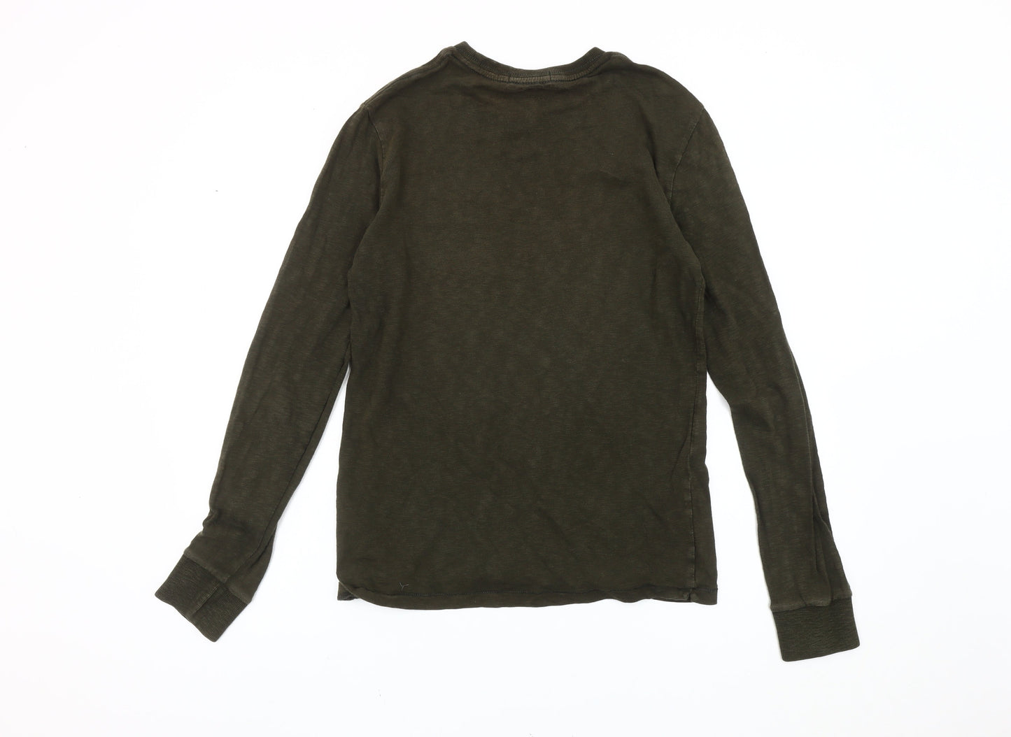 Superdry Men’s Green Long Sleeve Cotton T-Shirt Size S