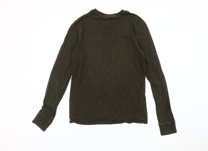 Superdry Men’s Green Long Sleeve Cotton T-Shirt Size S