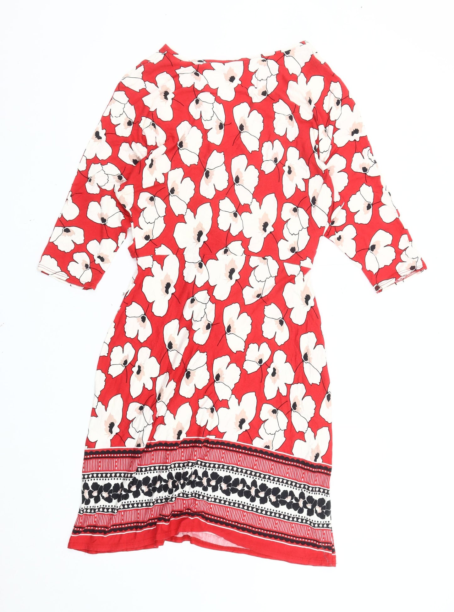 Dorothy Perkins Women’s Red Floral Wrap Dress Size 12 Viscose