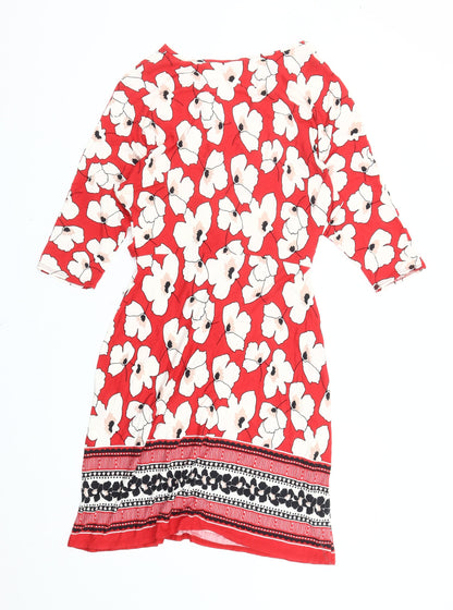 Dorothy Perkins Women’s Red Floral Wrap Dress Size 12 Viscose