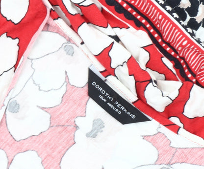 Dorothy Perkins Women’s Red Floral Wrap Dress Size 12 Viscose