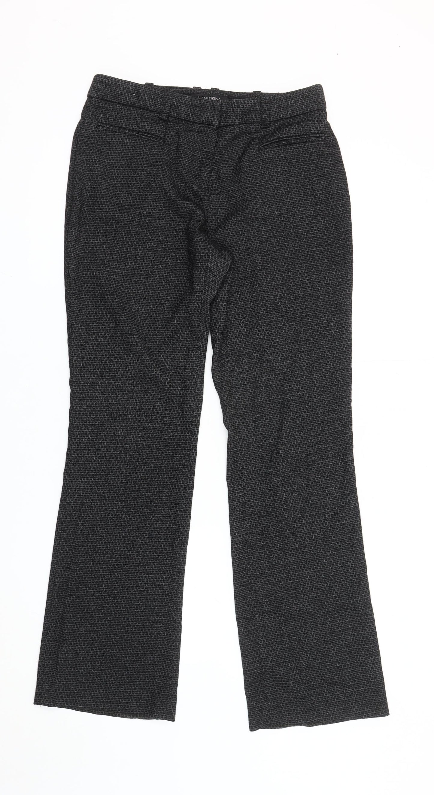 Next Women’s Black Geometric Dress Pants Size 8 Straight Leg